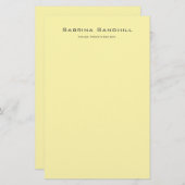 Cream Elegant Plain Eenvoudige Minimalist Briefpapier (Voorkant / Achterkant)