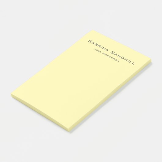 Cream Elegant Plain Eenvoudige Minimalist Post-it® Notes (Schuin)