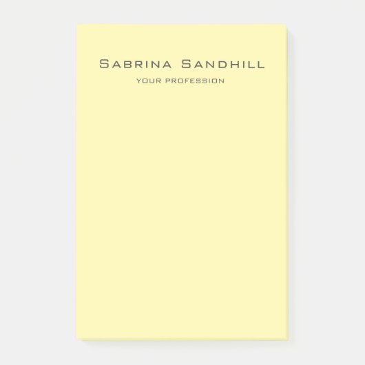 Cream Elegant Plain Eenvoudige Minimalist Post-it® Notes (Voorkant)