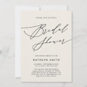 Cream Elegant Script Modern Simple Vrijgezellenfee Kaart (Voorkant)