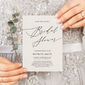 Cream Elegant Script Modern Simple Vrijgezellenfee Kaart