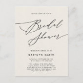 Cream Elegant Script Modern Simple Vrijgezellenfee Uitnodiging Briefkaart (Voorkant)