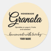 Cream Elegant Script zelfgemaakte granola label (Voorkant)