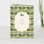 Cream Emerald Green Gold Elephant Indiase bruiloft (Achterkant)