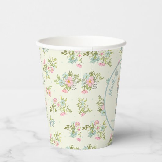 Cream en Blue Rain Boot Vrijgezellenfeest Papieren Bekers (Rechts)