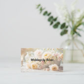 Cream en Blush Rozen Wedding Planner Visitekaartje (Staand voorkant)