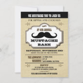  Cream en Brown Mustache Bash Kaart (Voorkant)