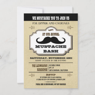 Cream en Brown Mustache Bash Kaart