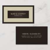 Cream en donkerbruin elegant Visitekaartje (Voorkant / Achterkant)