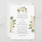 Cream en Forest Green | Botanische Floral Wedding Kaart (Voorkant)