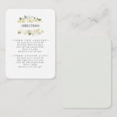 Cream en Grey Botanical WEDDING Routebeschrijving Informatiekaartje (Voorkant / Achterkant)