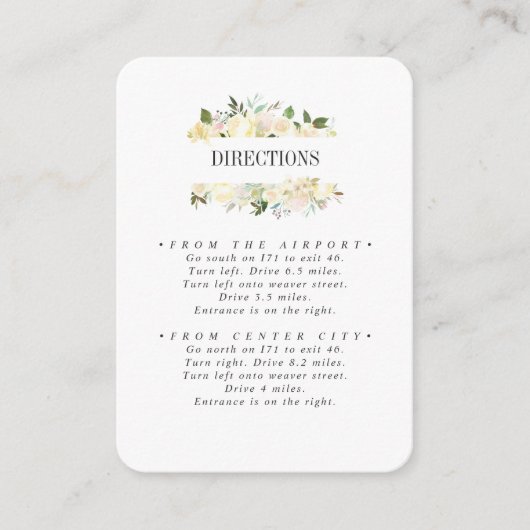 Cream en Grey Botanical WEDDING Routebeschrijving Informatiekaartje (Voorkant)