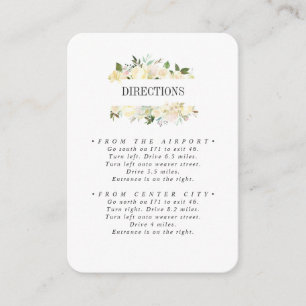 Cream en Grey Botanical WEDDING Routebeschrijving Informatiekaartje