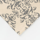 Cream- en grijze, elegante Victoriaans stijlDamask Fleece Deken (Hoek)