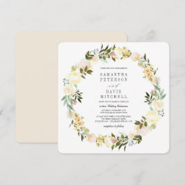 Cream en ivoor | Botanische garland Floral Wedding Kaart
