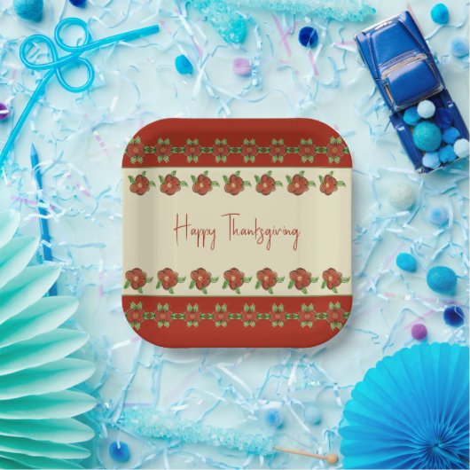 Cream en Rusty Oranje Herfst Papieren Bordje (Feest)