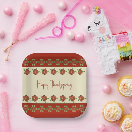 Cream en Rusty Oranje Herfst Papieren Bordje (Feest)