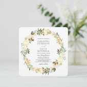 Cream en Sage | Botanische garland Floral Wedding Kaart (Staand voorkant)