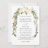 Cream en Sage | Botanische garland Floral Wedding Kaart (Voorkant)