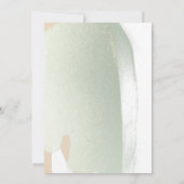 Cream en Sage penseelstreken, Minimale bruiloft op Save The Date (Achterkant)