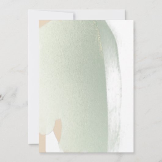 Cream en Sage penseelstreken, Minimale bruiloft op Save The Date (Achterkant)