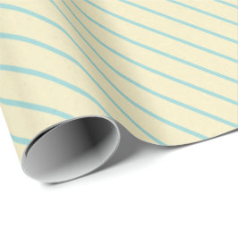 Cream en Sky Blue Diagonal Striped Wrap Cadeaupapier