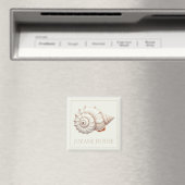 Cream en Tan Coastal Seashell gepersonaliseerd Magneet (Insitu (Vaatwasser))