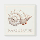 Cream en Tan Coastal Seashell gepersonaliseerd Magneet (Voorkant)