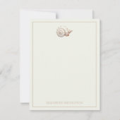 Cream en Tan Coastal Seashell gepersonaliseerd Notitiekaartje (Voorkant)