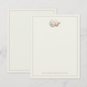 Cream en Tan Coastal Seashell gepersonaliseerd Notitiekaartje (Voorkant / Achterkant)