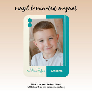 Cream en turquoise missen je foto op oma magneet