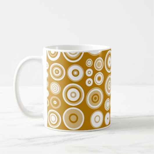 Cream en White Fifties Abstracte kunst Koffiemok (Links)