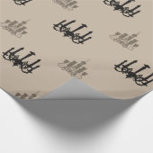 Cream- en zwarte luchters cadeaupapier (Hoek)