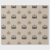 Cream- en zwarte luchters cadeaupapier (Vlak)