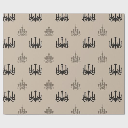 Cream- en zwarte luchters cadeaupapier (Vlak)