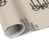 Cream- en zwarte luchters cadeaupapier (Rol Hoek)