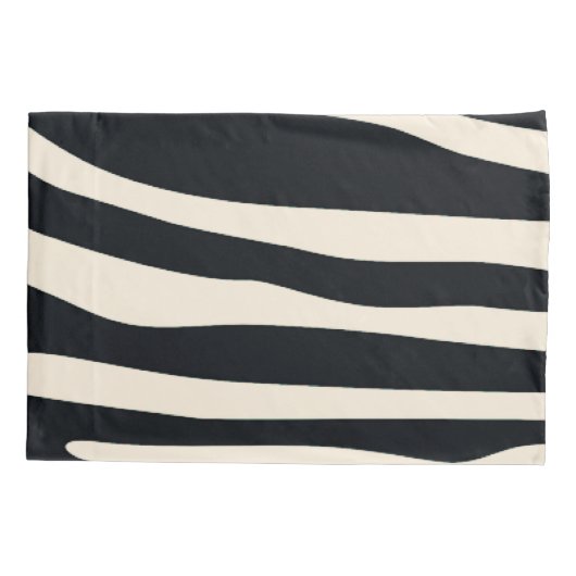 Cream en zwarte zebra afdrukken kussensloop (Achterkant)