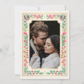 Cream Enchanting Botanical Garden Trouwfoto Save The Date (Achterkant)