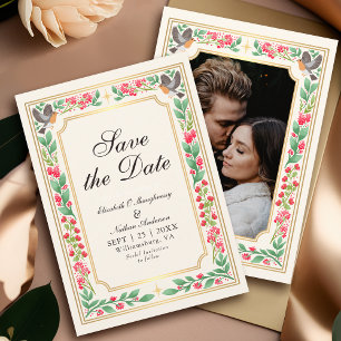 Cream Enchanting Botanical Garden Trouwfoto Save The Date
