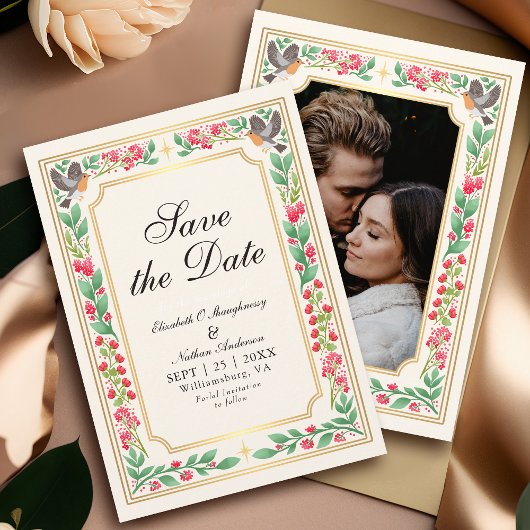 Cream Enchanting Botanical Garden Trouwfoto Save The Date