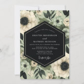 Cream Ethereal Bloom Wedding Kaart (Voorkant)