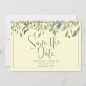 Cream & Eucalyptus Save the Date QR Code (Voorkant)