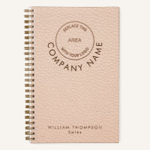 Cream Faux Leather Company Personeel Naam Logo QR 