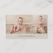 Cream Faux Linen en Lace  Visitekaartje (Achterkant)