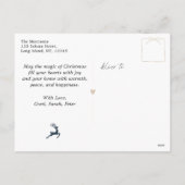 Cream: Feestelijke Bow & Tree Doodles Holiday Brie Feestdagenkaart (Achterkant)