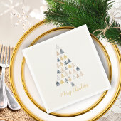 Cream Feestelijke Speelse Doodles Kerstboom Servet