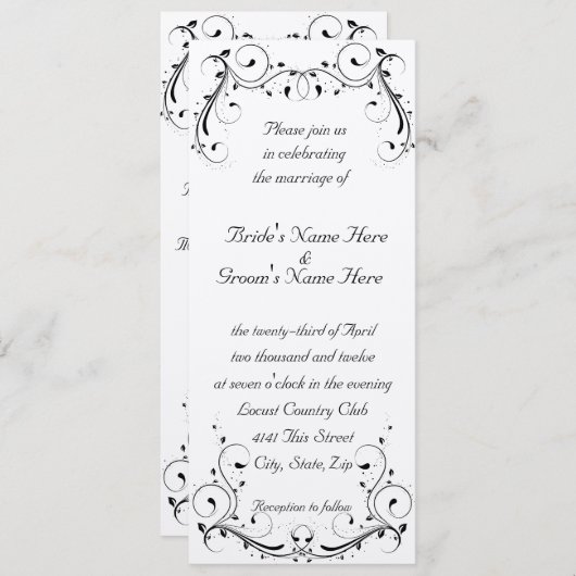 Cream Felt Invitation Kaart (Voorkant / Achterkant)