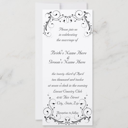 Cream Felt Invitation Kaart (Voorkant)