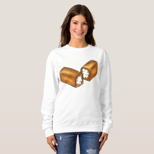 Cream Fled Junk Food Snack Cake Sweatshirt (Voorkant volledig)