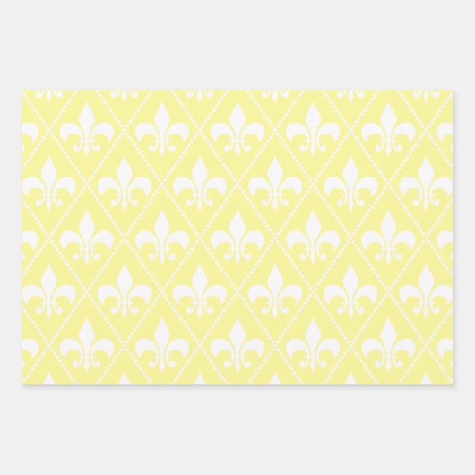 Cream Fleur de Lis Inpakpapier Vel (Voorkant)
